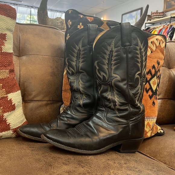 Tony Lama Other - Vintage boots Tony Lama Black Cowboy Boots 100% leather sz 10.5 D